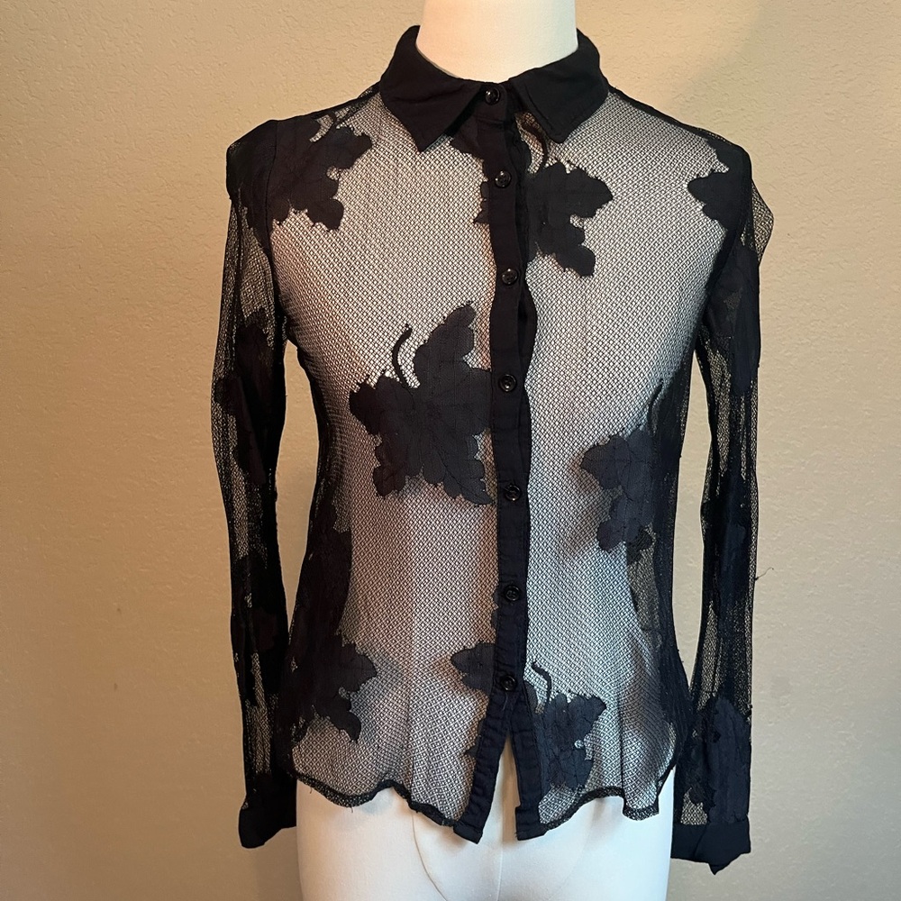 Dance Marvel Black Sheer Lace Top
